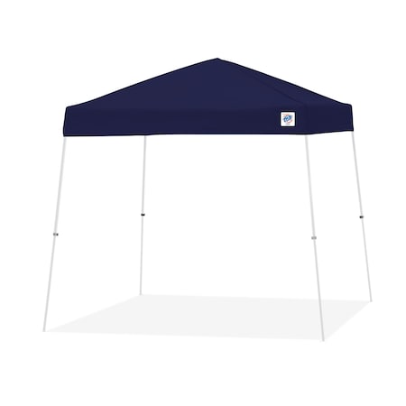 E-Z Up TAA Compliant Vista Shelter, 10' W x 10' L, White Steel Frame, Navy Blue Top VS2910MCNB